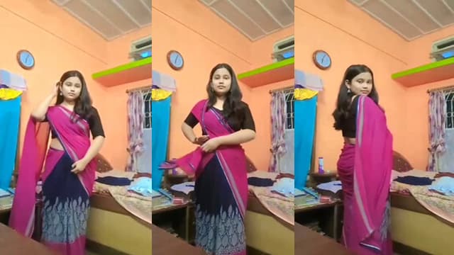 Cute Shy Desi Babe – Saree Blouse Off Boobs Viral